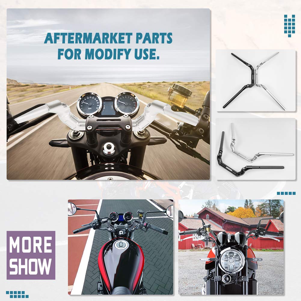 Amazon | オートバイの調整可能なハンドルバー CNCアルミハンドルバー